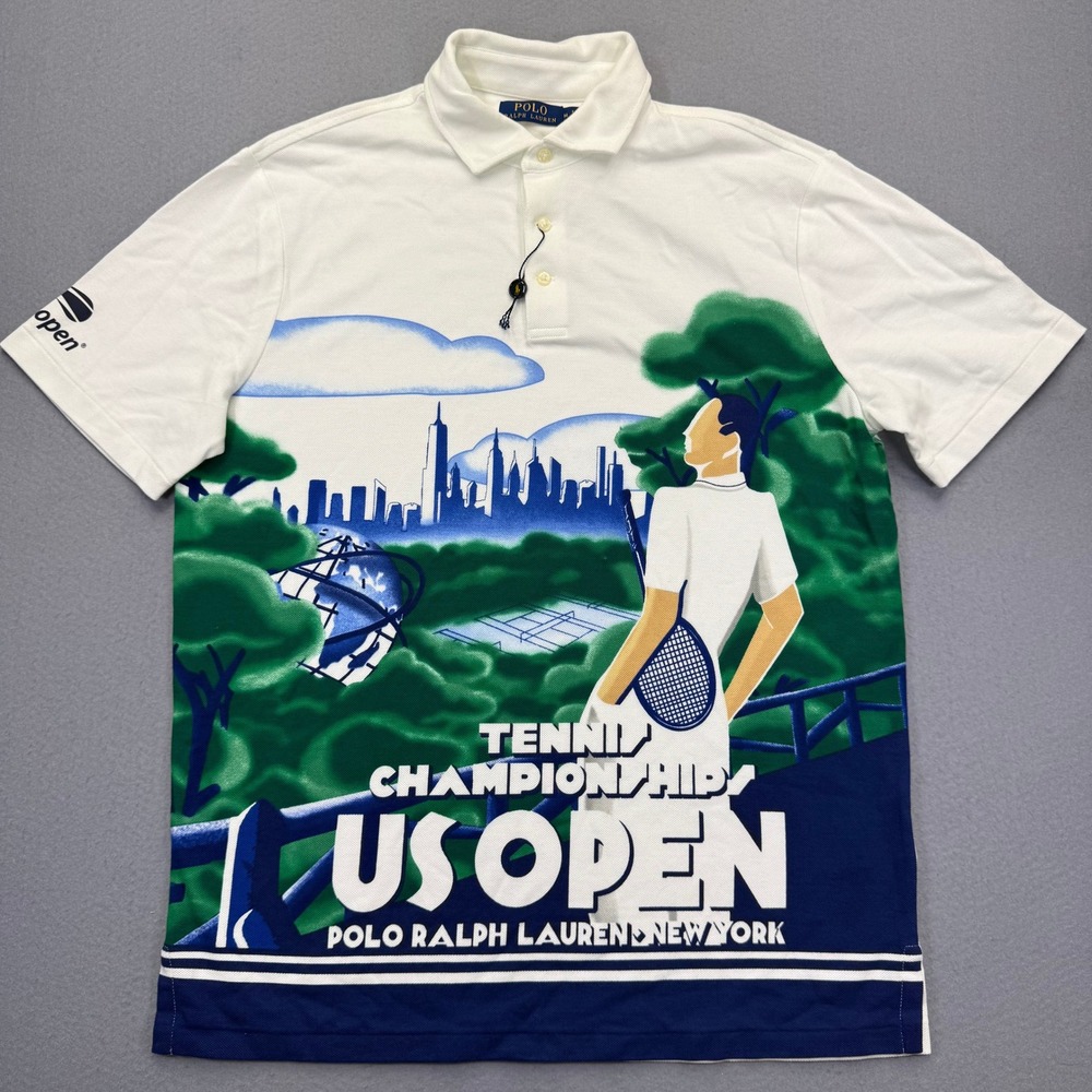 Polo Ralph Lauren US Open Tennis Championships Graphic Polo Shirt Mens Medium